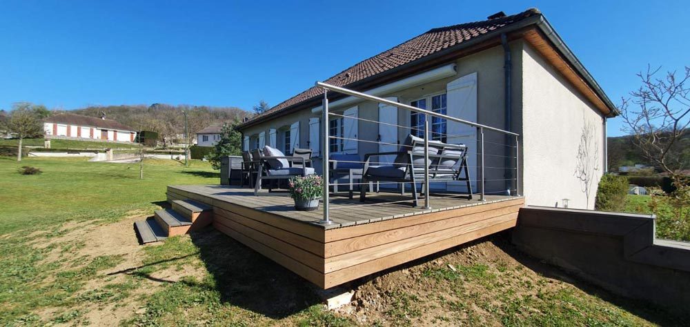 Terrasse bois avec pergola