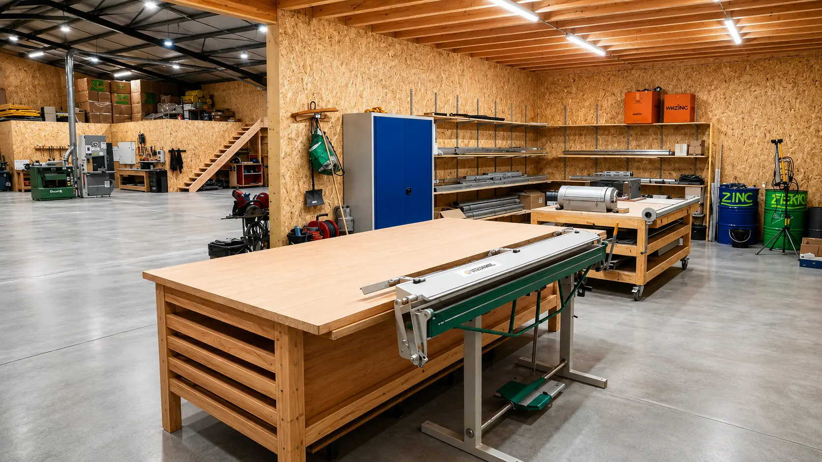 Atelier de façonnage de zinc